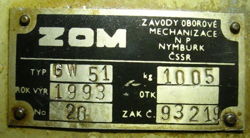 Válcovačka 2241562 - štítek