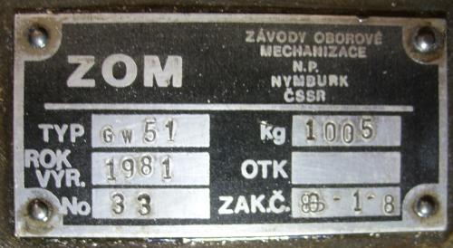 Válcovačka 2241565 - štítek