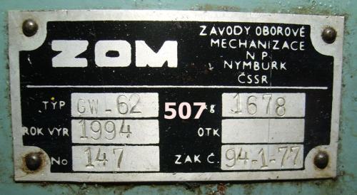 Válcovačka 2242507 - štítek