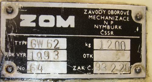 Válcovačka 2242511 - štítek