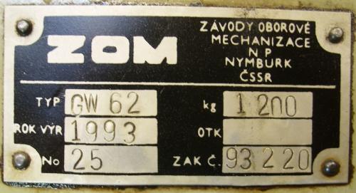 Válcovačka 2242516 - štítek