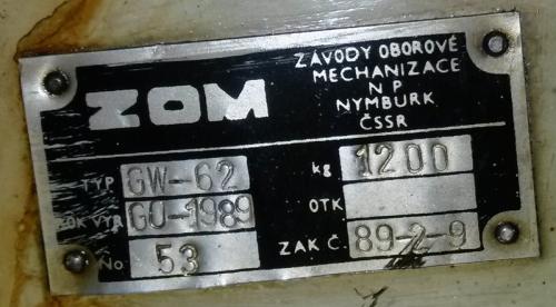 Válcovačka 2242524 - štítek